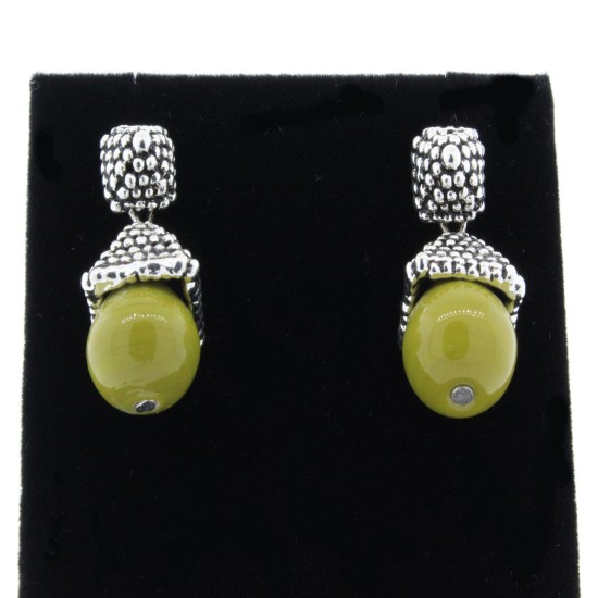 Antique Look Green Resin Fashion Earrings 