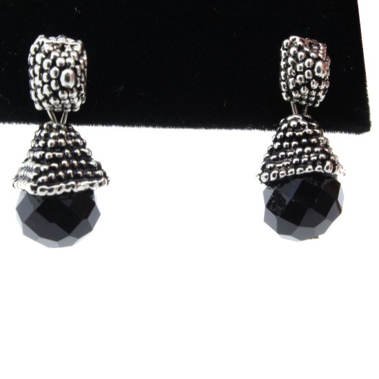 Black Resin Fashion Earrings Antique Look
