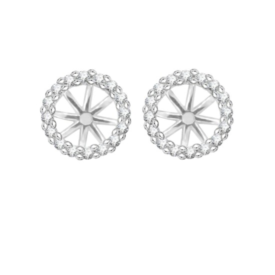 1/5 Carat.tw Genuine Diamond Earring Jackets 14kt White Gold 1/5 Carat.tw Genuine Diamond Earring Jackets 14kt White Gold