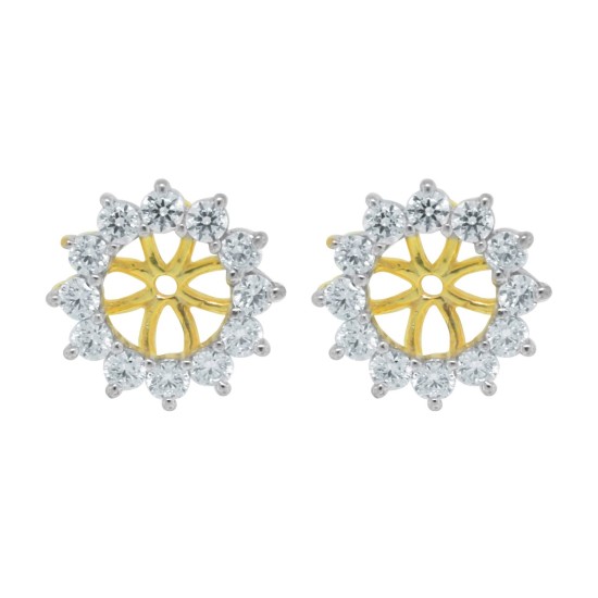  Cubic Zirconia Earring jackets in Sterling Silver