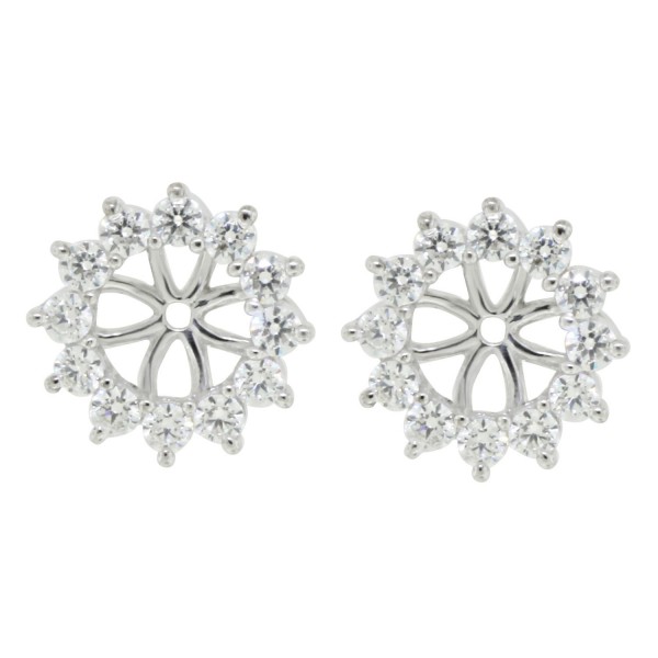 Cubic Zirconia Earring Jacket Sterling Silver