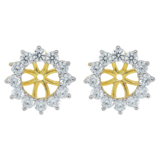  Cubic Zirconia Earring jackets in Sterling Silver