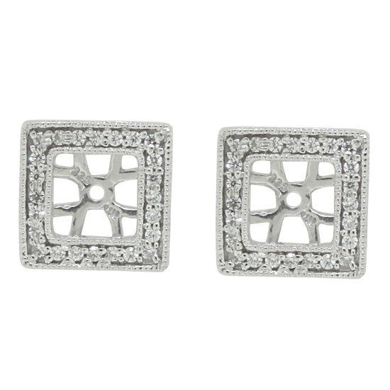  Cubic Zirconia Earring jackets in Sterling Silver