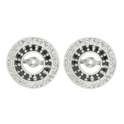 Created Black and Cubic Zirconia Earring jackets in Sterling Silver