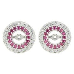 Created Ruby and Cubic Zirconia Earring jackets in Sterling Silver