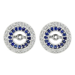Created Sapphire and Cubic Zirconia Earring Jackets in Sterling Silver