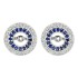 Created Sapphire and Cubic Zirconia Earring Jackets in Sterling Silver