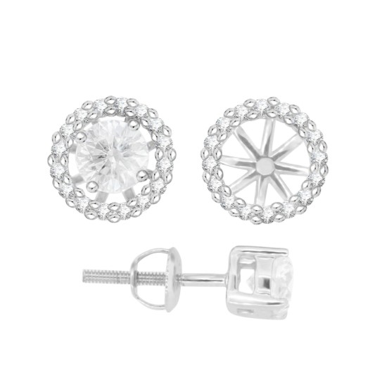  Cubic Zirconia Earring Jackets in Sterling Silver