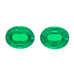 Lab Created Emerald Minimum 5.67Ct 9x7mm Oval Matched Pair