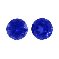 Lab Created Sapphire Minimum 5.02Ct 8mm Round Matched Pair