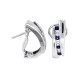 Natural Sapphire and Diamond Huggie Hoop Earrings in 14Kt White Gold Natural Sapphire and Diamond Huggie Hoop Earrings in 14Kt White Gold