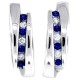 Natural Sapphire and Diamond Huggie Hoop Earrings in 14Kt White Gold Natural Sapphire and Diamond Huggie Hoop Earrings in 14Kt White Gold