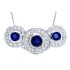 Blue Sapphire Diamond Pendant Necklace 14Kt White Gold 