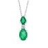 Emerald and Diamond Pendant Necklace 14Kt White Gold 