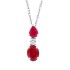 Genuine Ruby and Diamond Pendant Necklace 14Kt White Gold 