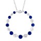 Sapphire Diamond Circle of Life Pendant Necklace 14Kt Gold