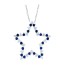 Star Shaped Sapphire Diamond Pendant Necklace 14Kt Gold 