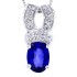 Genuine Sapphire and Diamond Pendant Necklace 14Kt Gold 