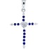 Sapphire and Diamond Cross Pendant Necklace 14Kt Gold