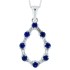 Sapphire and Baguette Diamond Pendant Necklace 14Kt Gold 