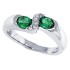 Emerald Diamond Right Hand Ring 14Kt Gold May Birthstone