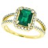 Emerald Cut Emerald Diamond Engagement Ring 10Kt Yellow Gold