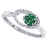 14Kt White Gold, Natural Emerald Diamond Right Hand Ring 