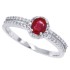 Ruby and Diamond Right Hand Ring 14Kt White Gold