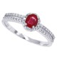 Ruby and Diamond Right Hand Ring 14Kt White Gold