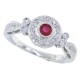 Ruby Diamond Engagement Ring 14Kt Gold July Birthstone