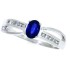 Sapphire and Princess Cut Diamond Ring 14Kt White Gold