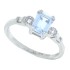 Emerald Cut Aquamarine Diamond Ring 14Kt White Gold