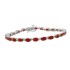 Natural Ruby Diamond Bracelet 14Kt White Gold 8 inches 10.09 ct.t.w