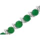 Genuine Emerald and Diamond Bracelet 14Kt White Gold, 10.34cttw 5MM Round