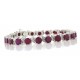 Genuine Ruby Diamond Bracelet 14kt White Gold 17.17 ct.t.w