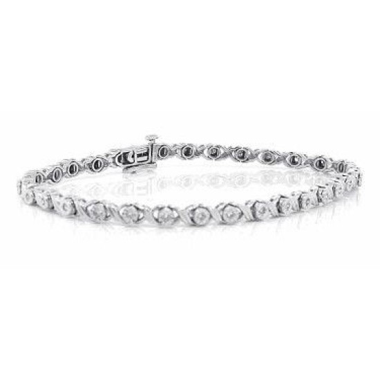 Womens Diamond Bracelet 10Kt White Gold, 0.30cttw