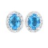 Blue Topaz and Diamond Stud Earrings in 14Kt White Gold 