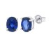 Blue Sapphire Stud Earrings in 14Kt White Gold(A Quality)