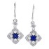 Princess Cut Blue Sapphire and Diamond Drop Earrings in 10Kt White Gold 