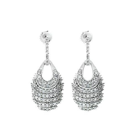 1/2 carat Diamond Drop Earrings in 14Kt White Gold