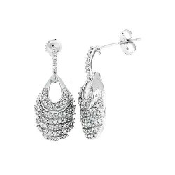 1/2 carat Diamond Drop Earrings in 14Kt White Gold