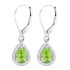 10Kt White Gold Peridot and Diamond Drop Earrings 