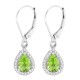 10Kt White Gold Peridot and Diamond Drop Earrings 