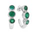 Genuine Emerald J Hoop Earrings in 10kt White Gold