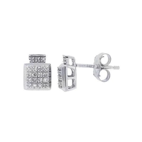 Diamond Fashion Stud Earrings in 14Kt White Gold