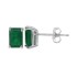 Emerald Cut Emerald Stud Earrings in 14Kt White Gold 6X4mm