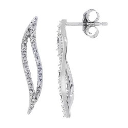 Diamond Fashion Drop Earrings in 10Kt White Gold