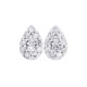 Pear Shaped Cluster Diamond Stud Earrings  in 14Kt White Gold