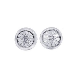 Round Diamond Stud Earrings in 14Kt White Gold