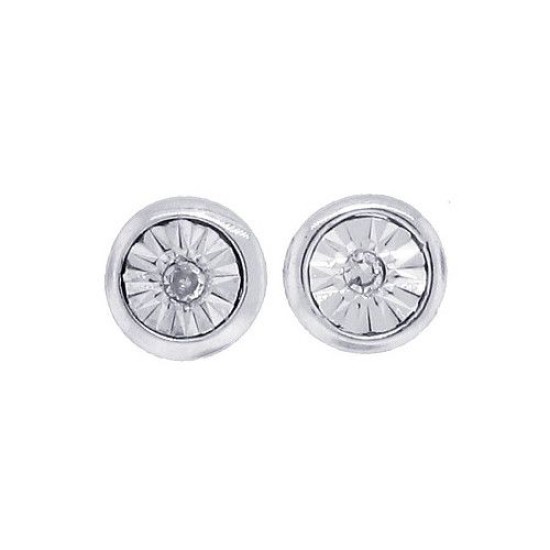 Round Diamond Stud Earrings in 14Kt White Gold